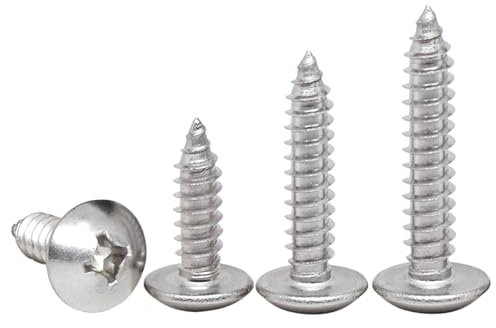 HAISHANG 20 Pièces M4x14mm Vis à Bois Acier Inoxydable Tête Ronde – Vis Autotaraudeuses Cruciformes, Tête de Champignon, Fixations