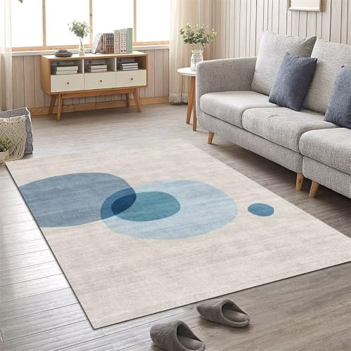 RUGMRZ Terrassenteppich Terrassen Deko Grau-blaues Farbschema Wohnzimmerteppich kann viele Jahre lang verwendet Werden Schalldämmung Teppich Für Esszimmer Gewebter Teppich 80X160CM