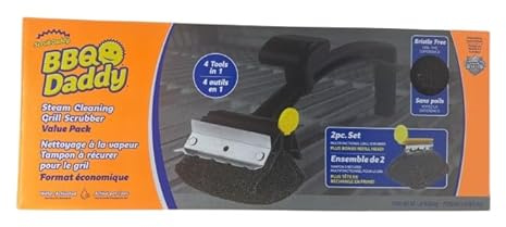 Scrub Daddy - BBQ Daddy Steam Cleaning Grill Scrubber Value Pack, Durable Heat Resistant Cleaning Supplies, Water-Activated FlexTexture, Made in Vietnam