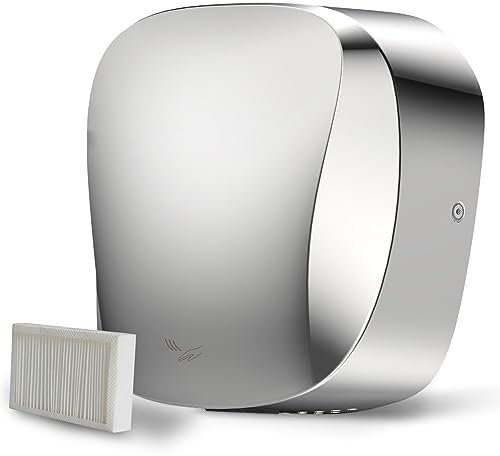 Asciugamani elettrico, asciugamani verticale con filtro HEPA, finitura in acciaio inox spazzolato, asciugamani elettrico automatico ad alta velocità e risparmio energetico, asciugamani commerciale per
