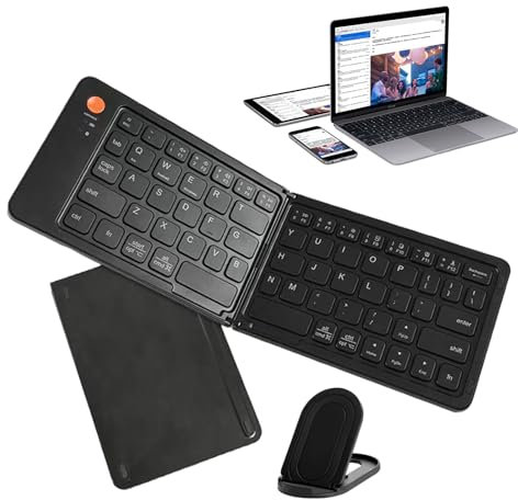 Foldable Mobile Keyboard - Wireless Mini Keyboards, Easy- Function | Compact Design For Tablets, Laptops, Smartphones, Multi-Device Connectivity, Travel-Friendly Wireless Keyboardss