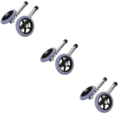 WRITWAA 3 Paare Walker-Teile Gehwagen Rad Gehwagen Zubehör Ersatzräder für Gehhilfen Gehwagen Ersatz Walker Rad Ersatz Laufrollen Gehhilfe-Ersatz Walker-Zubehör kleine stabile Räder Gummi