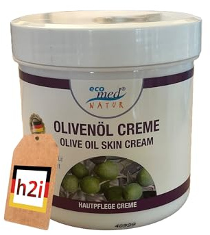 h2i Olivenöl Creme 250 ml – Mit Vitamin E & Ringelblume – Reichhaltige Pflege für Gesicht & Körper – Für trockene & empfindliche Haut – Made in Germany