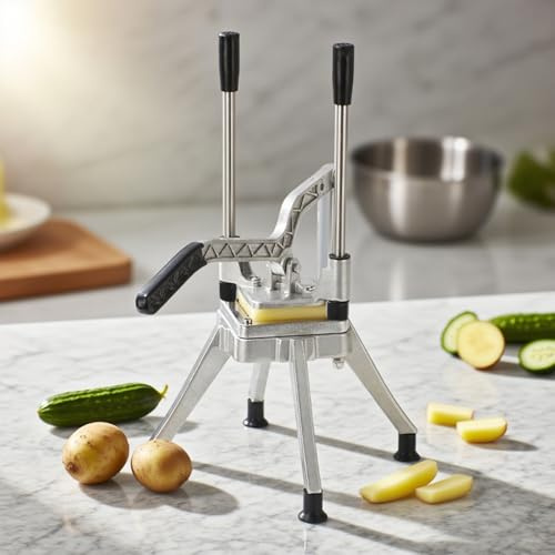 Generico Taglia Patate in Acciaio Inox for Patatine Fritte, Affetta Patate a Lame Sottili con Piedini Antiscivolo, for Insalata di Verdure, Patatine Fritte e Snack Rinfrescanti