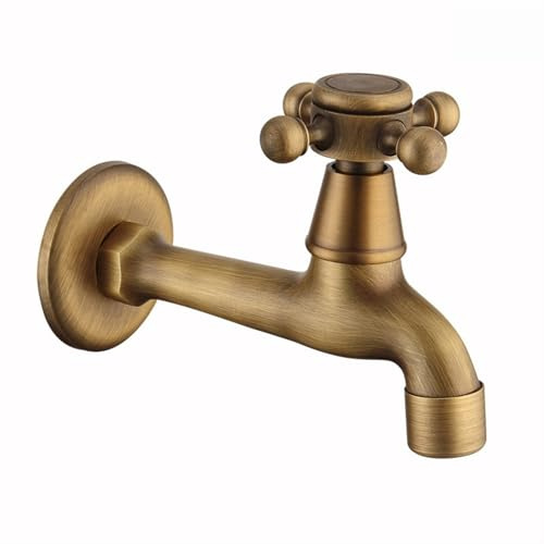 Rubinetto da esterno in ottone antico a parete rubinetto per lavatrice rubinetto da giardino con bavaglino per piscina doccia miscelatore acqua fredda rubinetto da giardino decorativo per lavandino