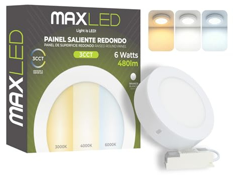 Maxled, Light is Led! 6W Klein Hell LED Deckenleuchte Flach Rund Decke Lampe Ø120mm Deckenlampe Panel 480lm Badlampe 3CCT 3000K-6000K Warmweiß Neutralweiß Kaltweiß Nicht Dimmbar 85V-265V Aluminium