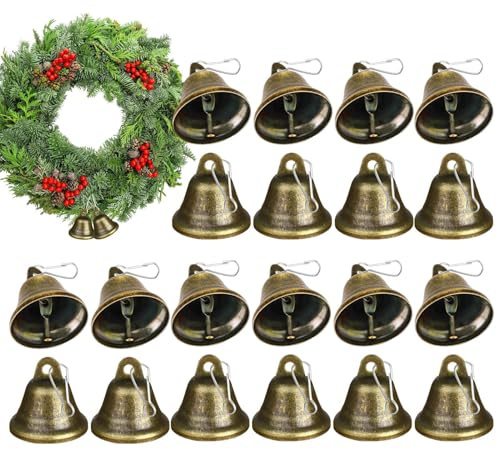 Campanas Navideñas - 20 Piezas Colgantes | Campanas Rústicas para Decoración En Navidad En Casa Jardín Iglesia Bodas Fiestas Puerta Exterior