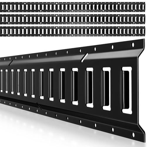 VEVOR Kit de Amarre E-Track, Paquete de 4 Rieles de 2346 mm, Capacidad de Carga de 909 kg, Sistema de Amarre para Furgonetas, Remolques, Garajes y Herramientas de Taller, Correas no Incluidas