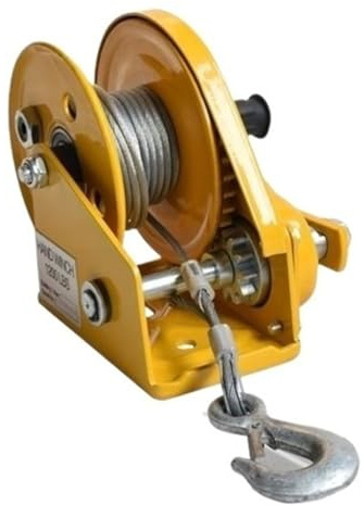 SnamicE Grúa portátil para elevación de Aires acondicionados, cabrestante de 544 kg (1200 LB), 10 m, Herramienta de instalación de Aire Acondicionado Exterior de 3/5,1800lb Winch 10m
