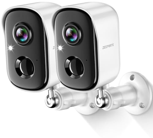 Security Cameras Wireless Outdoor, 2K Cameras for Home Security with Color Night Vision, SD/Cloud Storage,Longer Battery Life, Weatherproof, AI Motion Detection, Spotlight Siren Alarm（2 Pack）