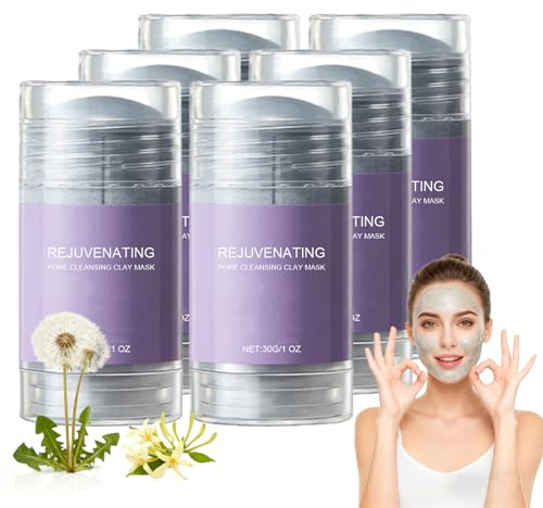 Pore Cleansing Mask Stick, Maschera Argilla Pulitore Pori Stick, Sticks Anti-Punti Neri Cura Viso Idratante Deep Cleaning, Maschera Argilla Controllo del Sebo per Pelli a Pori Apparenti (6 pezzi)