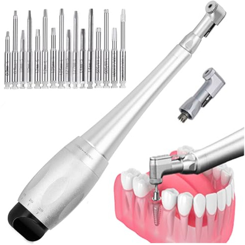 Kit Di Cacciaviti Esagonali Universali per Impianti Con 7 Livelli Di Coppia (5-35 N.Cm) + 16 Viti Universali, Chiave Dinamometrica per Impianti Dentali per Restauri in Cliniche Odontoiatriche