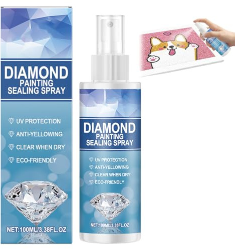 MOLZINY 100 ml Spray sigillante per Pittura Diamante Colla per Pittura Diamante Spray sigillante per Pittura Diamante per Quadri Glitterati sigillante Anti-sgretolamento per Diamanti