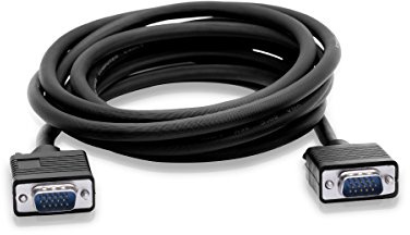 Cablesson VGA al Cavo VGA Cavo ad Alta velocità, Cavo VGA Maschio a VGA Maschio con connettori in Argento Placcato. 15 perni, per Monitor, PC, TV e proiettori – Nero, 20m