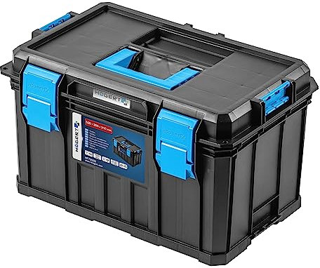 Högert Technik - Boite à Outils HT7G502, Outils Bricolage, Boîte à Outils avec une Capacité de Charge jusqu'à 50 kg, Trousse a Outils, Fermetures Robustes en ABS, Construction Modulaire