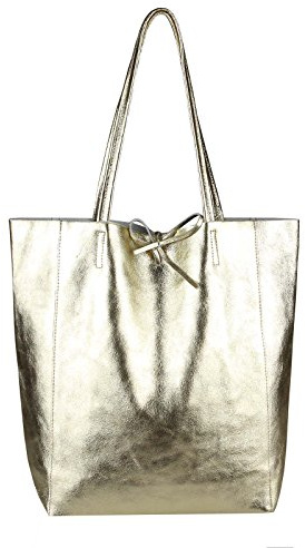 OBC Made in Italy Damen Leder Tasche XXL DIN-A4 Shopper Tote Hobo Bag Henkeltasche Handtasche Umhängetasche Ledertasche Schultertasche