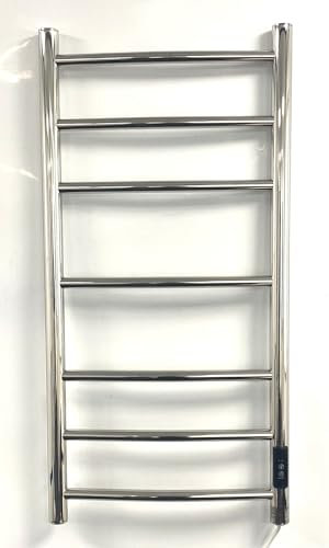 Greened House Scaldasalviette Elettrico in Acciaio Inossidabile, Finitura a Specchio, Serie Siena, Montaggio a Parete, A800mm x L400mm