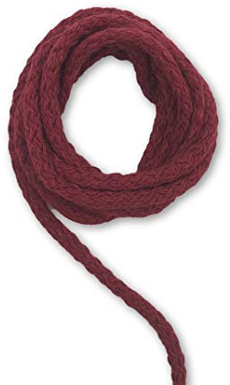 Slantastoffe 5 m di cordoncino di cotone 5 mm, cordoncino, sacca da ginnastica, 21 colori (bordeaux)