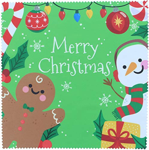 Pricon Microfasertuch Merry Christmas (20x20 cm) – Hochwertiges Brillenputztuch mit Weihnachtsmotiven – Reinigt Display, Brille & Optik (Merry Christmas)