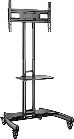 Ergosolid Chariot TV Meuble Télé Support avec Roulette Pied Pivotant et Réglable en Hauteur de 32 à 70 Pouces VESA Max de 600 x 400 mm Capacité Max de 45,5 kg AVA1500B-2020
