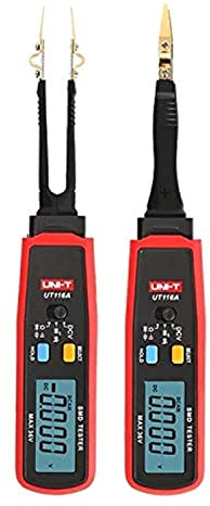 UNI-T UT116A SMD Tester Meter Multimeter Rotable Tweezer Resistance Capacitance LED Diode Continuity Battery Tester
