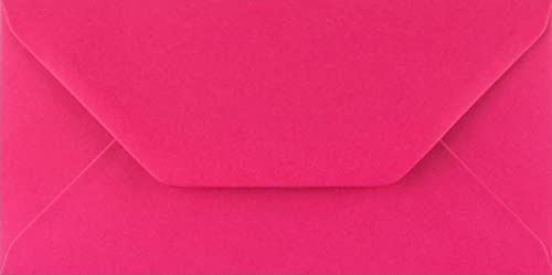 DL (110 mm x 220 mm) färgade kuvert för gratulationskort festinbjudningar och hantverk – paket med 100 (fuchsia rosa)