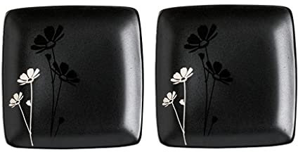 BNNP Teller Abendessen Keramikplatte Home Gemüse-Platten-Kunst-Platten-Dessert-Platten-quadratische kreative Geschirrplatte (2 oder 4 Stück) Speiseteller der Empfangsparty (Color : F, Size : 2pcs)