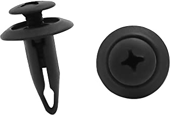A ABSOPRO Paraurti Parafango 6mm Foro Pressione Clip Rivetti Fissaggio Nero (Set 10)