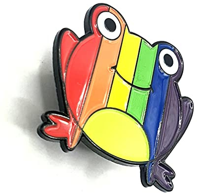LGBT Regenbogen Pride Love is Love Gay Flagge Metall Emaille Frosch Anstecker, Metall