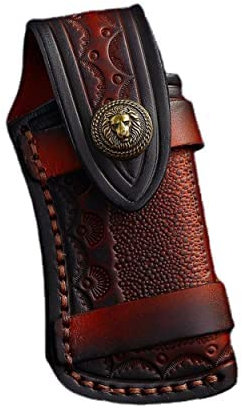 ARTEGEEY Messerscheide, 4.5“ Leder Taschenmesser für gürtel klappmesser Gürtelschlaufe Scheide für Aufbewahrung klappmesser klein Schulterholster Taschenmesser Patronenetui Tactical Gear