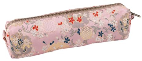 Oyachic Embroidery Federmäppchen Pencil Case Flower Stiftebeutel Mäppchen Federtasche Aufbewahrungstasche für Büro Damen Geschenk (rosa)