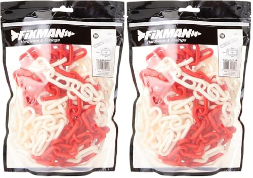 Fixman 615292 Plastic Chain 6 mm x 5m Red/White (Pack of 2)