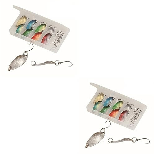 BESPORTBLE 2piezas Señuelos De Cucharilla Metálica para Pesca De Salmón y Bass con Cebos y Anzuelos Caja Accesorios De Pesca con Diseño y Resistente