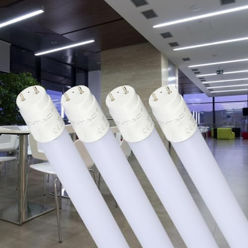 A2ZWORLD 4 Pezzi Tubo Neon A Led 90cm, Bianco Neutro 4000K, Neon T8 G13 90cm, 14W 1400 LM, Materiale in Nanoplastica, Alimentazione da Un Lato, Senza Modifica Impianti Originali