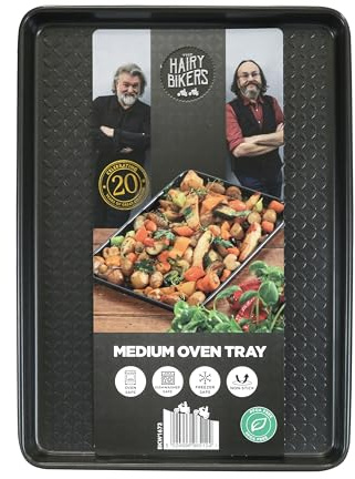 Hairy Bikers Bakeware, Medium Oven Tray, Non-Stick Coating, PFOA Free, Oven Safe, Dishwasher Safe, Freezer Safe, Black