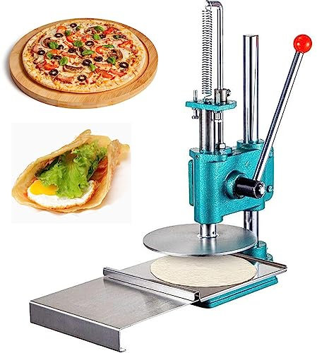 CCKUHN Edelstahl-Pizzateig-Rollenpresse, Gebäckpresse, manuelle Pizzateig-Gebäckpresse für den Haushalt, manuelle Nudelmaschine mit arbeitssparendem Griff und runder Platte