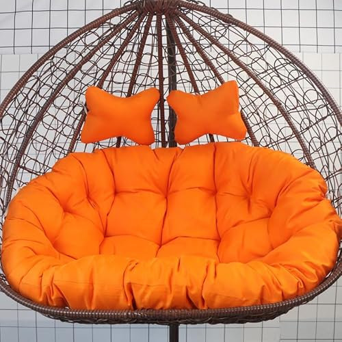 Vcyex Hollywoodschaukel Auflage-Polster Für Gartenmöbel Outdoor Hängesessel Kissen Kissen Rundes Kissen wasserdichte Schaukel Hängesessel Kissen,150 * 110cm,Orange