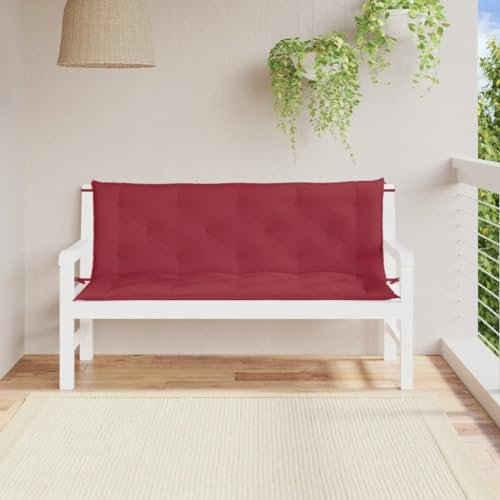 ZEYUAN Gartenbank-Auflagen 2 STK. Weinrot 150x50x7 cm Oxford-Gewebe, Terrassenmöbel, Wetterfeste Bank, Outdoor Bank, Parkbank, Garten Banken, Deko Bank, Gartenmöbel - 361706