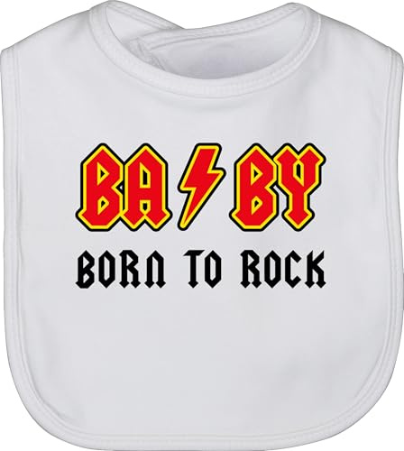 Shirtracer Baby Lätzchen - Sprüche - BA BY Born to rock - Unisize - Weiß - lustige babysachen spruch rocker baby-lätzchen babykleidung mit süßen sprüchen spruche latz geschenke zur geburt