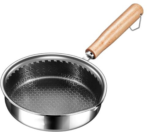 TOPBATHY Bratpfanne aus Edelstahl non stick pan antihaft pfanne Bratpfannen zum Kochen Bratpfanne mit Antihaftbeschichtung Bienenwabe wok Pfannkuchenpfanne für die Küche Eierkochpfanne