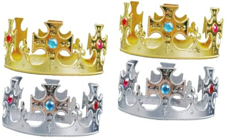 Vaguelly 4 Stück Kinderkrone party mitgebsel kinder kinderparty mitgebsel birthday crown party decoration Babyparty Kindergeburtstag Geschenkidee Prinz Krone Kleinkindkrone Geburtstagskrone