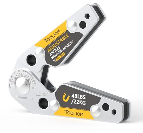TOOLIOM Adjustable Angle 20°-200° Welding Magnets,Magnetic Pull Force 48 LBs Welding Holder Welding Accessories