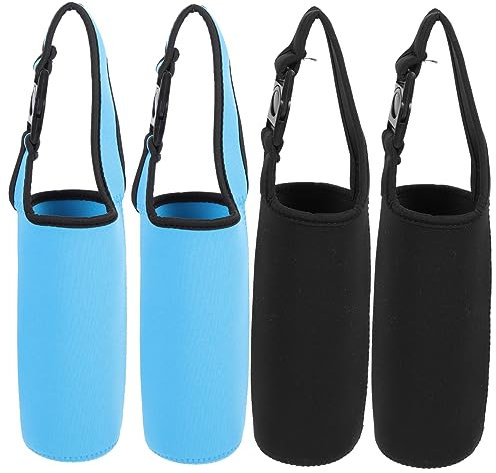 BESPORTBLE 4 Pièces Ensembles de Tasses Pochette Porte-gobelet Housse de Protection pour Bouteille d'eau Housse Gourde Gourde Manchon de Bouteille avec Sangle Couvercle de Tasse en Verre