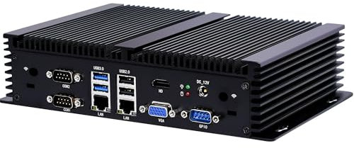 Fanless Mini Industrial PC, Intel Core I5 Windows 10 Pro, 8*USB, 6*COM Rs232,HDMI,VGA, 2.4G+5G Dual WiFi, Barebone, Mini Desktop Computer, Metal Case