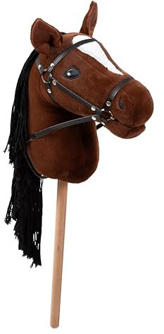 Ella & Piet® Großes Hobby Horse Pferd Donna mit Aufbewahrungsbeutel Steckenpferd Springpferd Spielpferd weicher Plüsch Größe wie A3 (Braun)