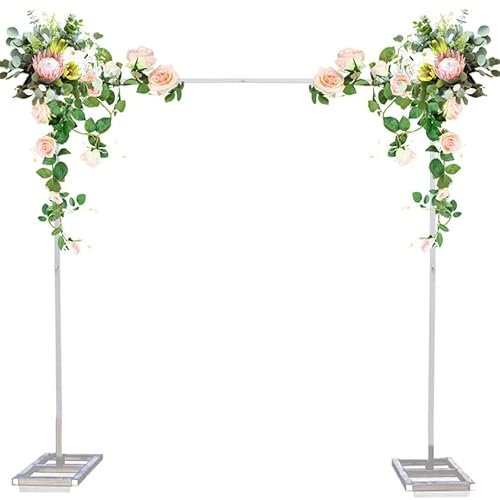 Arche de jardin carrée réglable en métal avec support de base Blanc 2 m/3 m