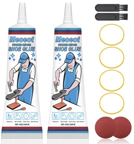 Meoeot Starker Kleber für Schuhe, Professioneller Schuhkleber, Reparaturkleber für Schuhe, Sportschuhe, Lederschuhe und Stiefel (60ml*2)