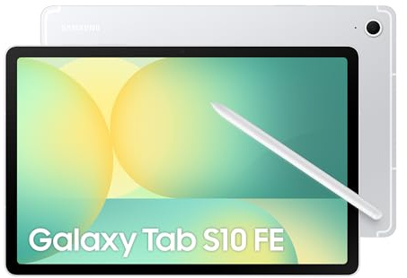 Samsung Galaxy Tab S10 FE 128GB, Tablet Android + S Pen, Galaxy AI, 8GB RAM, Pantalla de 10,9, Batería de Larga Duración, Plata, Garantía del Fabricante 3 Años + 1 Año Extra