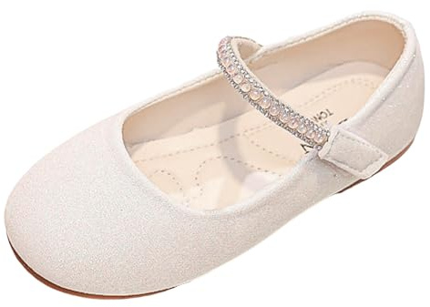 Ballerinas Für Mädchen Kinder Sommer Kinderschuhe rutschfest Tanzschuhe Kommunionschuhe Sandalen Lauflernschuhe Weiß 31