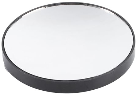 Beaupretty Espejo de Maquillaje Redondo 15x Negro con Ventosas | Abs y Vidrio, Alta Definición para Rostro, Adecuado en Vestidores y Viaje